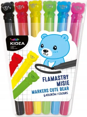 Produktbild von Teddybär-Marker 6 Farben KIDEA 4345