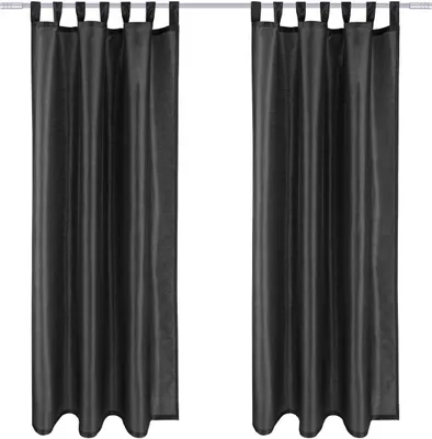 Image de lot de 2 rideaux opaques Alessia avec passants 140x145cm noir