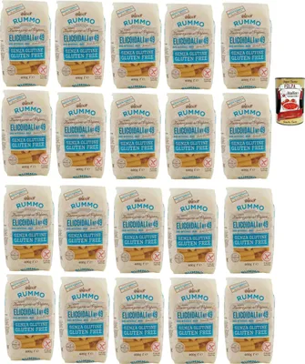 Produktbild von Rummo Pasta Nudeln Glutenfreie Elicoidali N 49, Bronze Gezeichnete gluteinfrei, perfekt für Menschen mit Zöliakie oder Glutenunverträglichkeit, 20x 400 g + Italian Gourmet polpa 400g