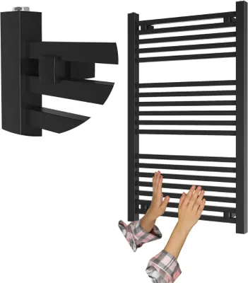 Obrázek produktu pro Granitan | Koupelnový radiátor Bergen - 100x60 cm - černý - moderní design - praktický a elegantní