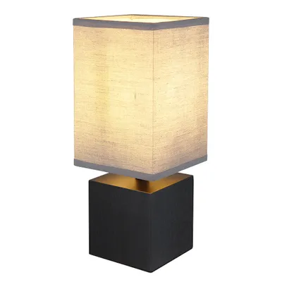 Produktbild von Tischleuchte, Holz Textilschirm, schwarz anthrazit, H 30 cm