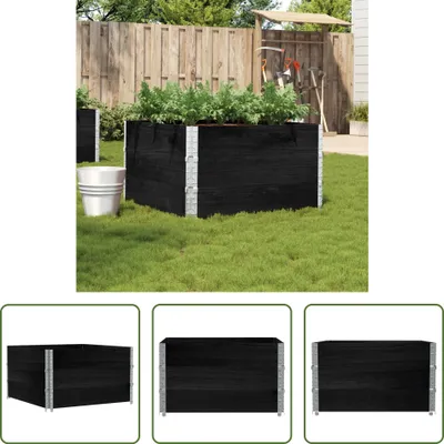 Produktbild von The Living Store Pflanzkasten Schwarz 100x100 cm Massivholz Kiefer