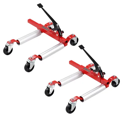Immagine prodotto di VEVOR cric a carrello per auto 2 pezzi portata 680 kg (per carrello) con ruote rotanti a 360°, cric a cric per il posizionamento di veicoli pesanti