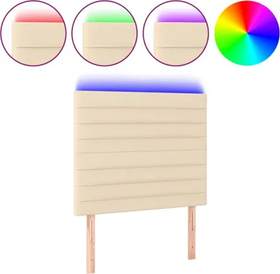 Produktbild von vidaXL LED Kopfteil Creme 90x5x118/128 cm Stoff