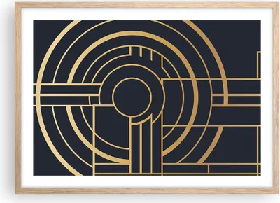 Produktbild von Gerahmtes Poster - Rahmen in heller Eiche - Abstraktion Stück Modern - 70x50 cm - Wand Bild - Wanddeko - Wandbilder - Kunstposter - Wandposter - Bilderrahmen - Bilder - Kunstdruck - P2NAA70x50-4640