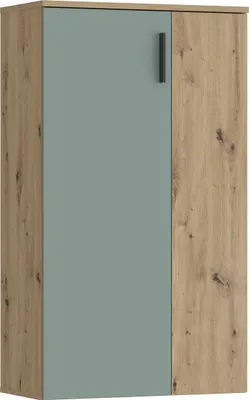 Produktbild von Forte BOOTS Schuhschrank 70, Skandi Stil Schuhschrank, 2-türig, Holzwerkstoff, Flur, Artisan Eiche Holzdekor, Salbei, 68,9 cm breit x 120,4 cm hoch x 34,1 cm tief