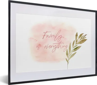 Produktbild von MuchoWow® Gerahmtes Poster Zitate - Sprichwörter - Familie ist alles 40x30 cm - Poster mit Schwarzem Bilderrahmen Wandposter Rahmen Foto Bilder - Bilderrahmen - Poster im Rahmen