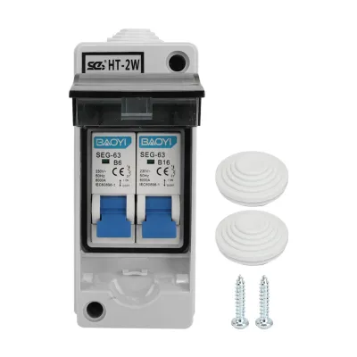 Obrázek produktu pro 2pólový miniaturní proudový chránič MCB Vodotěsný rozvaděč 230 V 6A 16A