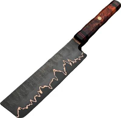 Image de Couteau de cuisine damassé KT-38752 - Nakiri Orange KP38752