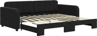 Produktbild von Tagesbett Ausziehbar Schwarz 90x190 cm Samt