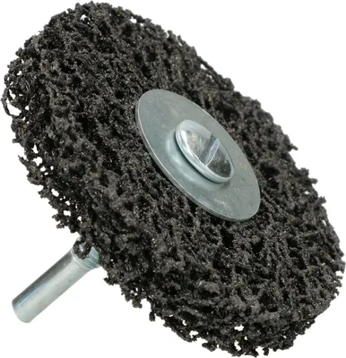 Obrázok produktu pre KOTARBAU® Hrubý čistiaci kotúč pre vŕtačku 80x15x6 mm Nylonový textilný kotúč so stopkou 6 mm Brúsny kotúč