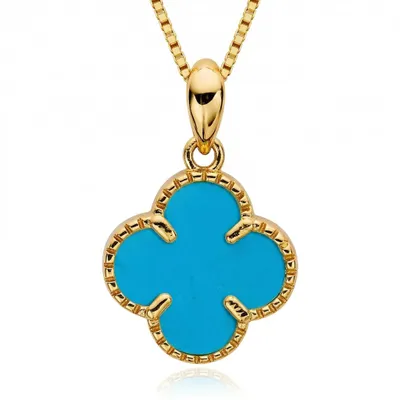 Produktbild von Halskette „Clover“ in goldblau Farbe