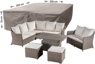 Produktbild von Raffles Covers Abdeckung für Lounge-Sets 350 x 250 H: 70 cm | Atmungsaktiv | Wasserdicht | UV-beständig | Doppelnähte | Elastischer Kordelzug