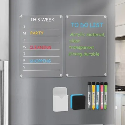 Productafbeelding van Famanu magnetisch whiteboard - transparant, met markeerstiften en houder
