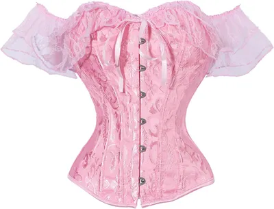 Productafbeelding van Bustier-korsettop met kanten mouwen, bloemenmotief en veterrug voor dames