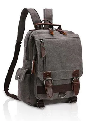 Image de Sac bandoulière pour homme et femme, en toile, style rétro, couleur gris, dimensions 29x11x33 cm