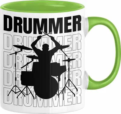 Produktbild von Drummer Schlagzeug-Spieler Geschenk Tasse Geschenkidee Kaffee-Becher Schlagzeuger (Grün)