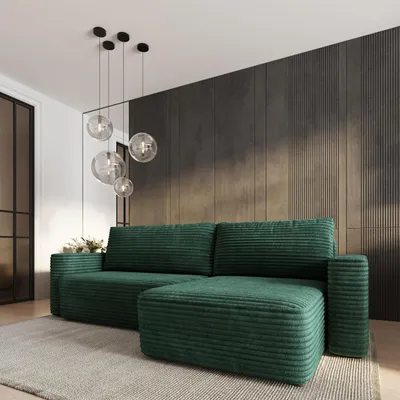 Produktbild von Masseno Ecksofa TELIN mit Schlaffunktion L-Form, Sofa mit Bettkasten, Wohnzimmersofa, Couch, Soffa, Bettsofa, Couchgarnitur- Grün, TILIA 39