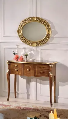 Produktbild von Klassischer Konsolentisch Brauner Holztisch Wohnzimmer Designer Möbel