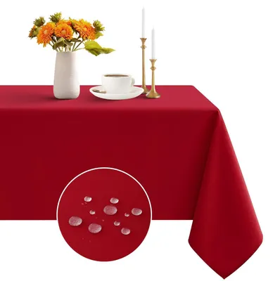 Obrázek produktu pro Čtvercová ubrus, červená, 140x140 cm, voděodolná, polyester