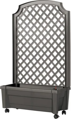 Produktbild von Pflanzkasten NYVIGreen 79x35x134 cm 42 Liter mit Bewässerungssystem & Spalier - Pflanzkübel aus wetterfestem & recyceltem Kunststoff, Farbe:Anthrazit