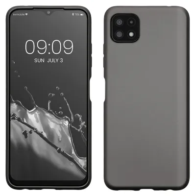 Produktbild von kwmobile Handyhülle für Samsung Galaxy A22 5G Hülle - Silikon Case metallisch schimmernd - Schutzhülle Cover - Metallic Grau