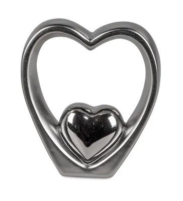 Produktbild von 1 Deko-Herz silber glanz-matt 13 cm