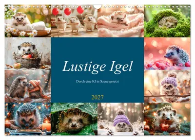Produktbild von Lustige Igel (Wandkalender 2027 DIN A3 quer), CALVENDO Monatskalender