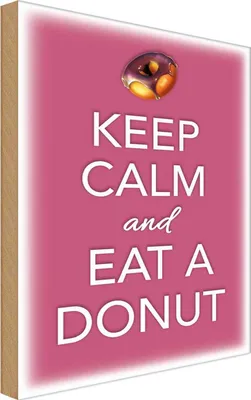 Produktbild von vianmo Holzschild 18x12 cm Keep Calm and eat a donut