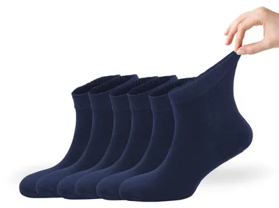 Produktbild von Zemy® Lose Diabetiker-Socken für Damen, 6er-Pack, Neuropathie-Knöchelsocken für