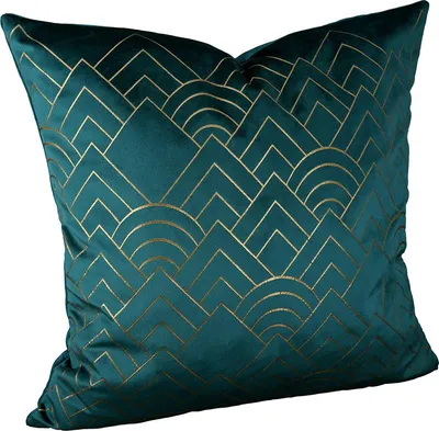 Produktbild von Gilde Kissen, quadratisch, "Jasper", graphisch, Polyester, Samt, grün, VE 2, L. 15 cm, B. 45 cm, H. 45 cm 44511 4063387445112
