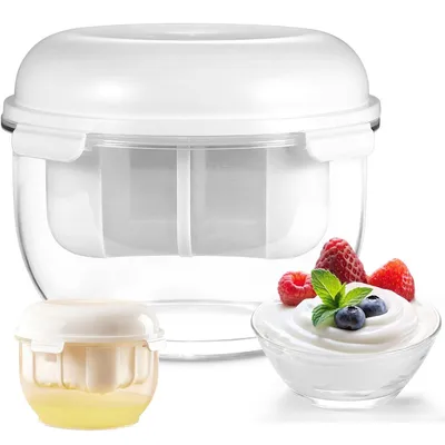 Produktbild von 1,5 Qt Joghurt Sieb, Hausgebrauch Joghurt und Käsefilter, Pressfilter, 600g Griechischer Joghurt, Weiß
