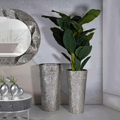 Produktbild von Barale - Vase, Silber, 2er Set, Materielleffekt-Finish