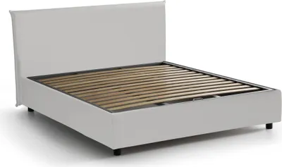 Produktbild von Doppelbett Aurea, Containerbett mit Kunstlederbezug, 100%  Italy, Frontöffnung, passend für Matratze Cm 140x190, Weiß