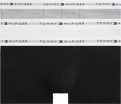 Produktbild von Tommy Hilfiger Herren 3er Pack Boxershorts Trunks Set Low Rise mit Logobund, Meh