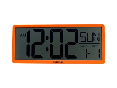 Produktbild von Karlsson - Wand-/Tischuhr Retro LCD - Leuchtendes Orange