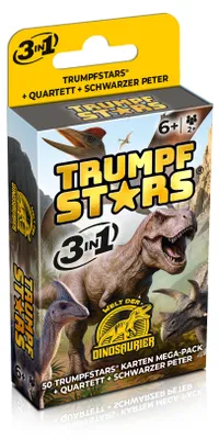 Produktbild von Kartenspiel Trumpfstars Welt der Dinosaurier 3in1 Dinos ab 6 Jahren Quartett