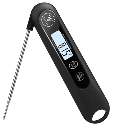 Digitales Fleischthermometer mit LCD, Sonde 12 cm, Schwarz