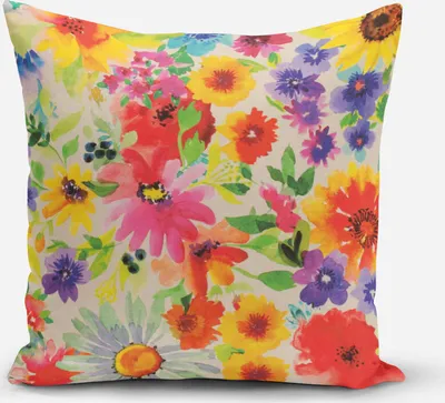 Produktbild von SCHÖNER LEBEN. Kissenhülle Outdoor Sommerblüten bunt div. Größen Größe 50x50cm (HxB) 50x50cm (HxB) Größe