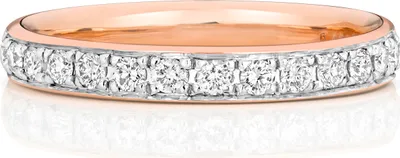 Produktbild von 9 Karat (375) Rotgold Halb Eternity Diamant Trauring/Ehering/Hochzeitsring Brillant-Schliff 0.30 Karat GH - SI3-I1, 53 (16.9); TRS187749KRRSM