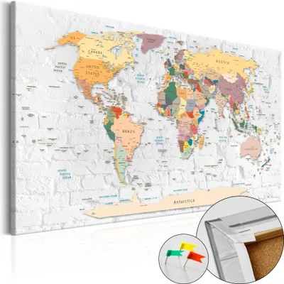 Obrázok produktu pre Korkový obraz z netkanej textílie - World's Walls 120x80 cm Karty k-C-0034-p-b