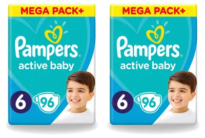 Produktbild von 2 x Pampers Active Baby Windeln Größe 6 15+ kg - Vorteilspackung - 2 Stücke