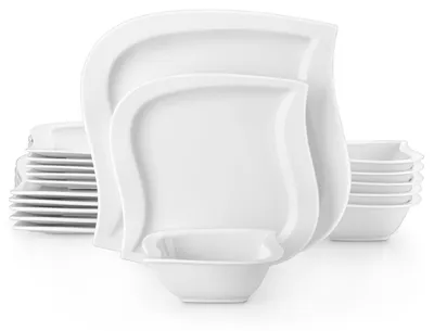 Immagine prodotto di Set di stoviglie - 18 pezzi - 6 persone - Porcellana - Bianco