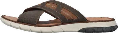 Produktbild von Rieker Herren Pantolette mit gekreuzten Riemen und weicher Lederdecksohle 25252, Größe:46 EU, Farbe:Braun
