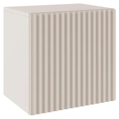 Immagine prodotto di Selsey Sunds - Comodino a doghe rigate, 1 anta, beige cashmere, 50 cm