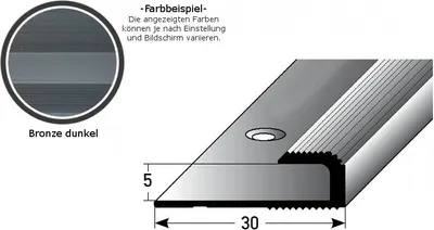 Produktbild von Einschubprofil "Cavan" für Laminat, 5 mm Einfasshöhe, Aluminium eloxiert, gebohrt-bronze dunkel-1000