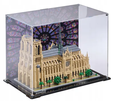 Image de Vitrine noire pour LEGO® 21061 Architecture – Notre-Dame de Paris, avec un panneau arrière imprimé