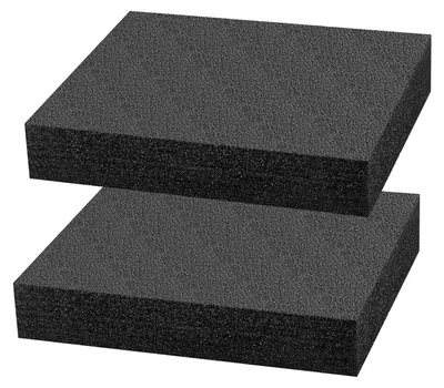 Schuimplatte 2 Stück, PE-Schaum, 300x250x60 mm, schwarz
