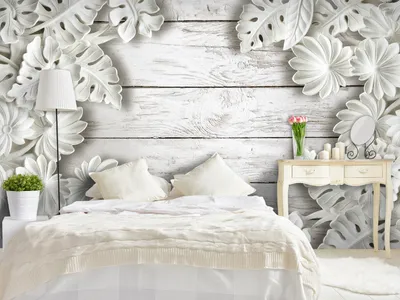 Produktbild von Vlies Fototapete 3d Effekt 400x280 cm Tapeten Wandtapete XXL Blätter Bretter Holz f-C-0095-a-a