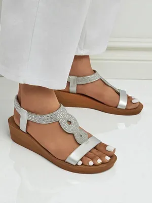 Produktbild von Royalfashion Damen Keilsandalen mit Zirkonia Agaya, Größe 37